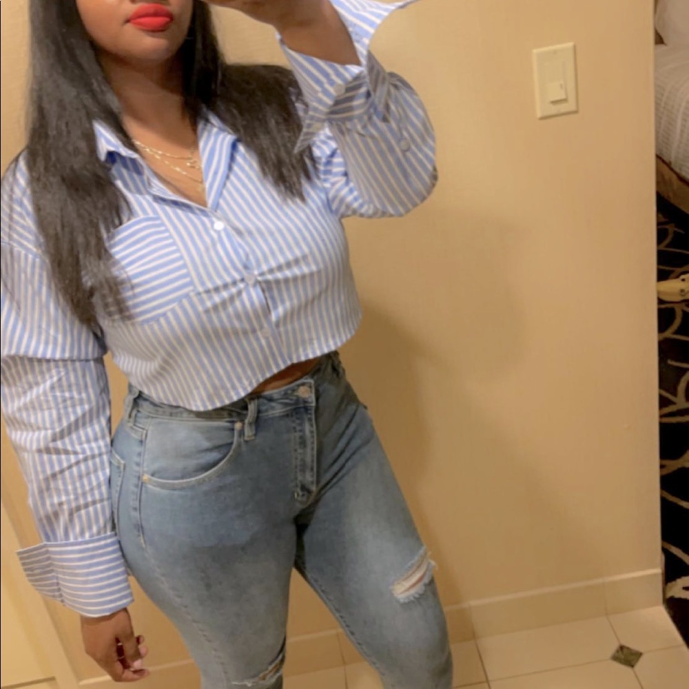 Crop top button up